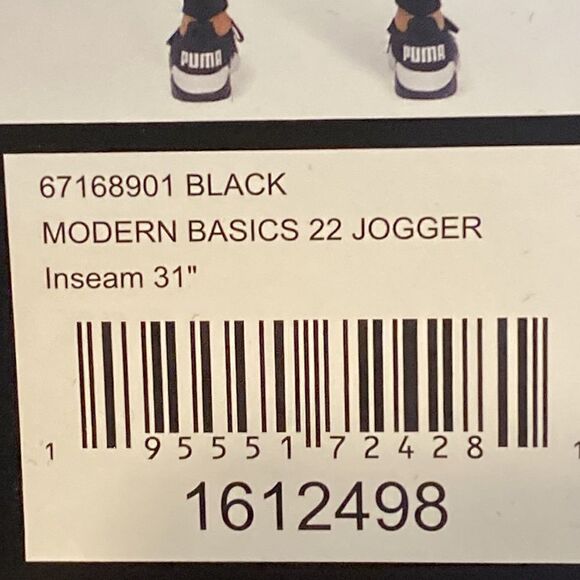 NWT Puma Basics Black Joggers Size Medium - Picture 7 of 12